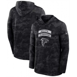 Men Atlanta Falcons Black 2026 Salute to Service Sideline Lightweight Hoodie Dri FIT Long Sleeve Top