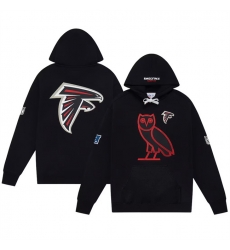 Men Atlanta Falcons Black OVO Scarlet Icon Team Pullover Hoodie