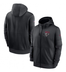 Men Atlanta Falcons Nike Sideline Impact Lockup Performance Full Zip Hoodie Black