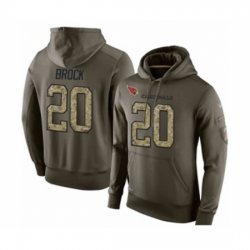 Football Arizona Cardinals 20 Tramaine Brock Green Salute To Service Mens Pullover Hoodie