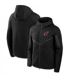 Men Arizona Cardinals Black Tech Fleece Full Zip Windrunner Hoodie