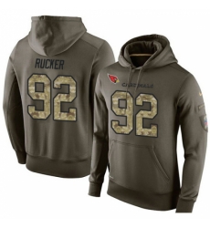 NFL Nike Arizona Cardinals 92 Frostee Rucker Green Salute To Service Men Pullover Hoodie