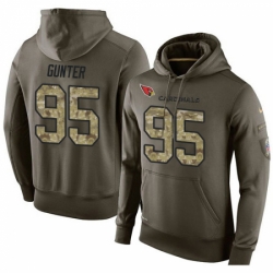 NFL Nike Arizona Cardinals 95 Rodney Gunter Green Salute To Service Mens Pullover Hoodie