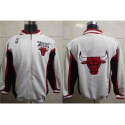 Men Chicago Bulls Blank White Stitched NBA Hoodie