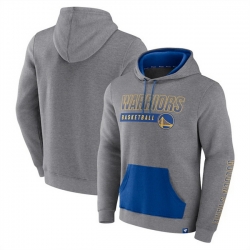 Men Golden State Warriors Heathered Gray Off The Bench Color Block Pullover Hoodie