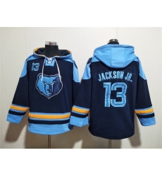 Men Memphis Grizzlies 13 Jaren Jackson Jr  Navy Ageless Must Have Lace Up Pullover Hoodie