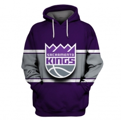 Men Sacramento Kings Purple All Stitched Hooded Sweatshirt