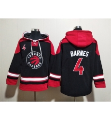 Men Toronto Raptors 4 Scottie Barnes Black Red Lace Up Pullover Hoodie