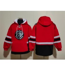 Men Toronto Raptors Blank Red Black Lace Up Pullover Hoodie