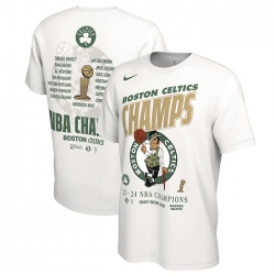 Men Boston Celtics White 2024 Finals Champions Celebration Roster T Shirt