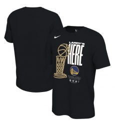 Men's Golden State Warriors 2021-2022 Black NBA Finals Champions Trophy Celebration T-Shirt