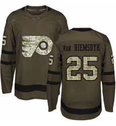 Flyers #25 James Van Riemsdyk Green Salute to Service Stitched Hockey Jersey