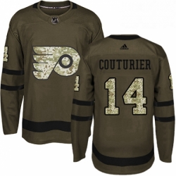 Mens Adidas Philadelphia Flyers 14 Sean Couturier Authentic Green Salute to Service NHL Jersey 