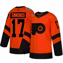 Mens Adidas Philadelphia Flyers 17 Wayne Simmonds Orange Authentic 2019 Stadium Series Stitched NHL Jersey 