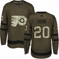 Mens Adidas Philadelphia Flyers 20 Taylor Leier Authentic Green Salute to Service NHL Jersey 