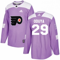 Mens Adidas Philadelphia Flyers 29 Johnny Oduya Authentic Purple Fights Cancer Practice NHL Jersey 