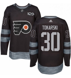 Mens Adidas Philadelphia Flyers 30 Dustin Tokarski Authentic Black 1917 2017 100th Anniversary NHL Jersey 