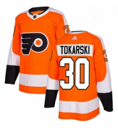 Mens Adidas Philadelphia Flyers 30 Dustin Tokarski Authentic Orange Home NHL Jersey 