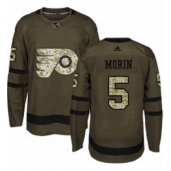 Mens Adidas Philadelphia Flyers 5 Samuel Morin Premier Green Salute to Service NHL Jersey 