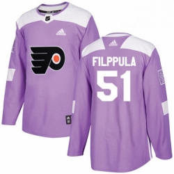 Mens Adidas Philadelphia Flyers 51 Valtteri Filppula Authentic Purple Fights Cancer Practice NHL Jersey 