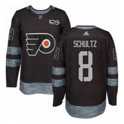 Mens Adidas Philadelphia Flyers 8 Dave Schultz Authentic Black 1917 2017 100th Anniversary NHL Jersey 