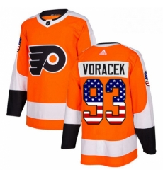 Mens Adidas Philadelphia Flyers 93 Jakub Voracek Authentic Orange USA Flag Fashion NHL Jersey 