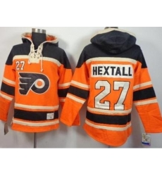 Philadelphia Flyers #27 Ron Hextall Orange Stitched NHL Sawyer Hooded Sweatshirt