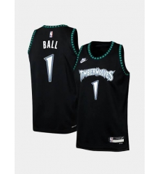 Men Minnesota Timberwolves  1 Lamelo Ball Black 2025 26 Classic Edition Stitched jersey