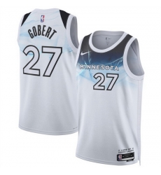 Men Minnesota Timberwolves 27 Rudy Gobert White 2024 25 City Edition Stitched Jersey