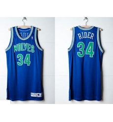 Men Minnsota Wolves 34 Isaiah Rider Stitched NBA jersey