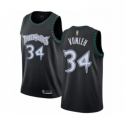 Mens Minnesota Timberwolves 34 Noah Vonleh Authentic Black Hardwood Classics Jersey 