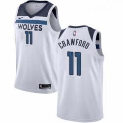 Mens Nike Minnesota Timberwolves 11 Jamal Crawford Authentic White NBA Jersey Association Edition 