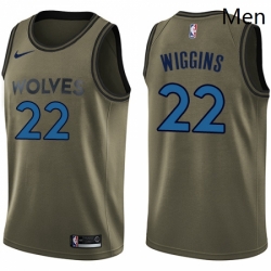 Mens Nike Minnesota Timberwolves 22 Andrew Wiggins Swingman Green Salute to Service NBA Jersey