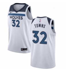 Mens Nike Minnesota Timberwolves 32 Karl Anthony Towns Swingman White NBA Jersey Association Edition