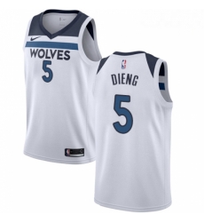 Mens Nike Minnesota Timberwolves 5 Gorgui Dieng Authentic White NBA Jersey Association Edition