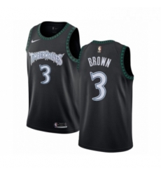 Youth Nike Minnesota Timberwolves 3 Anthony Brown Swingman Black Hardwood Classics Jersey 