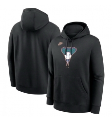 Men Arizona Diamondbacks Black Cooperstown Collection Logo Club Pullover Hoodie