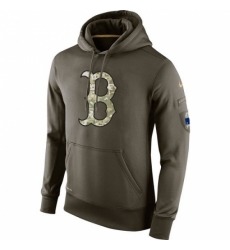 Men MLB Boston Red Sox Nike Olive Salute To Service KO Performance Hoodie