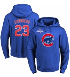 MLB Men Chicago Cubs 23 Ryne Sandberg Royal Team Color Primary Logo Pullover Hoodie