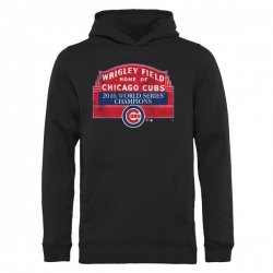 Men Chicago Cubs Black 2016 World Series Champions Men Pullover Hoodie2