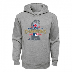 Men Chicago Cubs Grey 2016 World Series Champions Men Pullover Hoodie