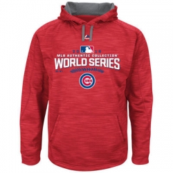 Men Chicago Cubs Scarlet 2016 World Series Champions Locker Room Streak Fleece Men Pullover Hoodie