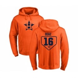 Men Baseball Houston Astros 16 Aledmys Diaz Orange RBI Pullover Hoodie