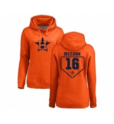 MLB Women Nike Houston Astros 16 Brian McCann Orange RBI Pullover Hoodie