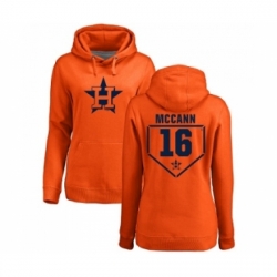 MLB Women Nike Houston Astros 16 Brian McCann Orange RBI Pullover Hoodie