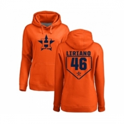 MLB Women Nike Houston Astros 46 Francisco Liriano Orange RBI Pullover Hoodie