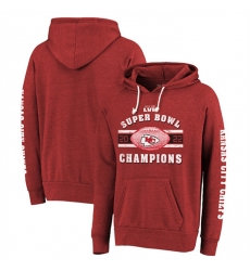 Men Kansas City Chiefs Red Super Bowl LVII Champions Always Champs Tri Blend Pullover Hoodie