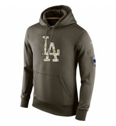 MLB Men Los Angeles Dodgers Nike Olive Salute To Service KO Performance Hoodie