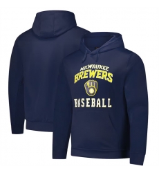 Men Milwaukee Brewers Navy Dunbrooke Champion Pullover Hoodie