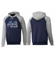 MLB Men Nike New York Mets Pullover Hoodie NavyGrey